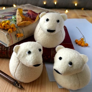 Felt polar bear ornament PDF sewing photo pattern