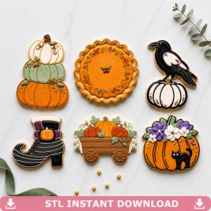 Pumpkin Patch Halloween Sextet Cookie Cutter Bundle STL, 3D Print File Set