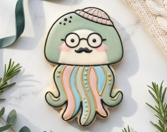 Hipster Jellyfish Cookie Cutter STL, Party 3D Print File