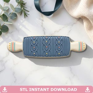 Bold Knit Texture Roller Raised Design 9 Cookie Cutter STL, Cookie 3D Print File