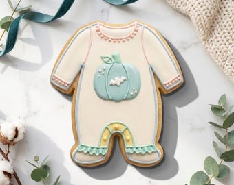 Pumpkin Baby Romper Fall Baking Cookie Cutter STL, Baby Shower 3D Print File