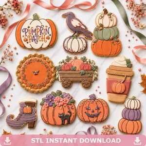 Pumpkin Patch Mega Decuple Cookie Cutter Bundle STL, 3D Print File Set