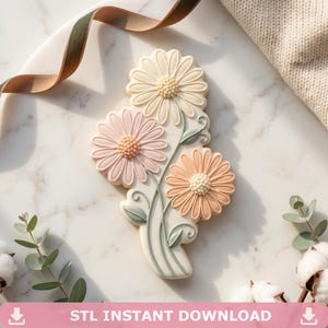 Daisy Cluster Cookie Cutter STL, Spring 3D Print File