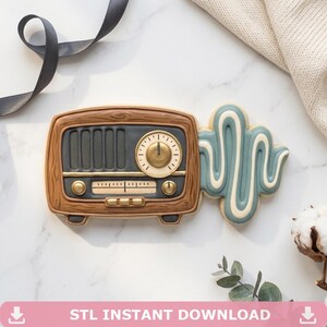 Vintage Radio Knob Sound Wave Cookie Cutter STL, Game Night 3D Print File