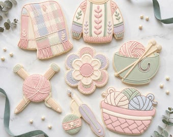 Set di file STL per taglia biscotti a maglia e uncinetto, per hobby accoglienti, stampa 3D (download digitale)