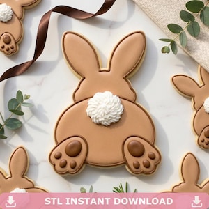 Bunny Butt Cookie Cutter STL File, Funny Easter Baking (Digital Download, 11 Sizes)
