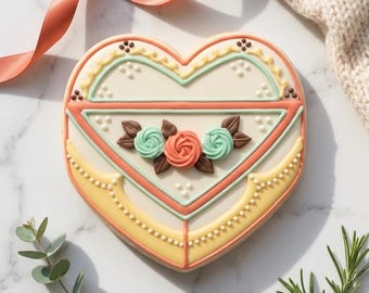 Vintage Heart Cake Cookie Cutter STL, Food 3D Print File
