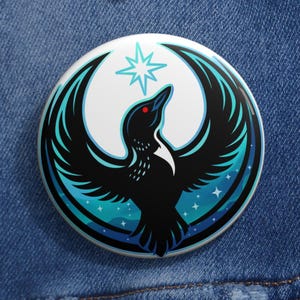 Pin de colimbo de Minnesota / Insignia de la Alianza de Resistencia Rebelde de Minnesota / Pin de activista del orgullo estatal / Accesorio de protesta de aves de la naturaleza, regalo coleccionable