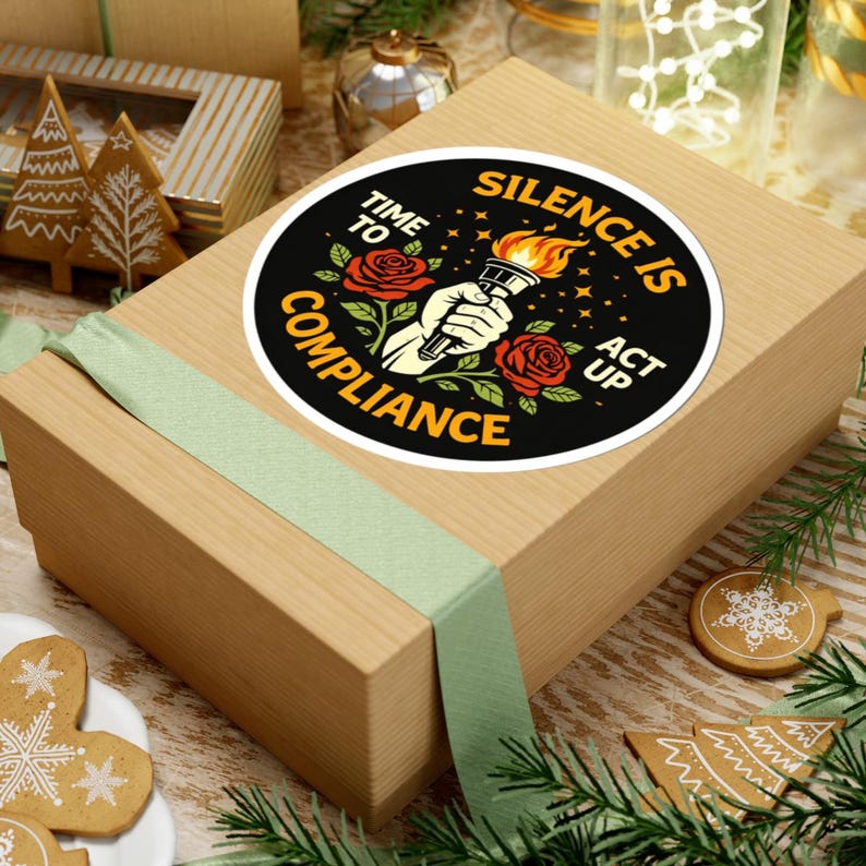 Silence Is Compliance Sticker | Activist Protest Decal | Political Awareness Torch & Roses Art | Social Justice Speak Up Movement Sticker image 9