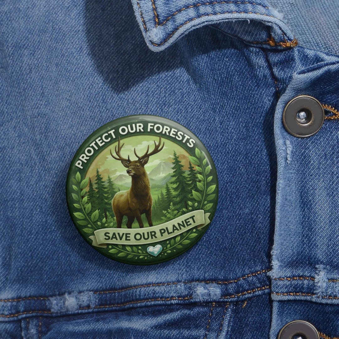 Protect Our Forests Save Our Planet Pin | Environmental Activist Button ...