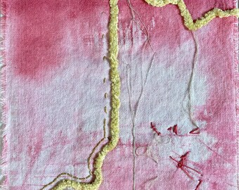 Abstract Textile Wall Art – Mixed Media Fiber Art