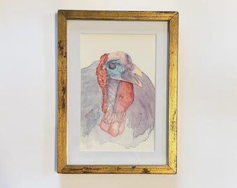 Wild Turkey Watercolor Art Print – Wildlife Illustration, Bird Lover Gift (4x6 inches)