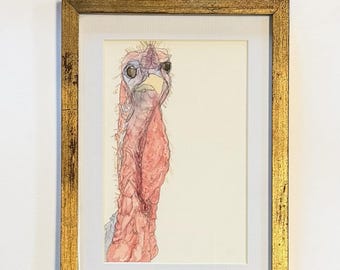 Wild Turkey Watercolor Art Print – Wildlife Illustration, Bird Lover Gift (4x6 inches)