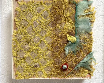 Abstract Textile Wall Art – Mixed Media Fiber Art
