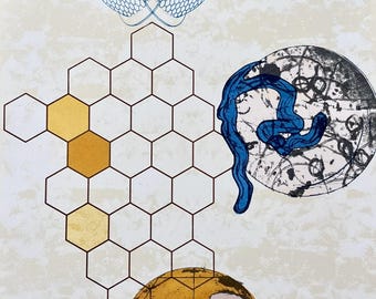 Honey Bee Biology Screen Print – Entomology Art, Scientific Illustration, Insect Anatomy Print