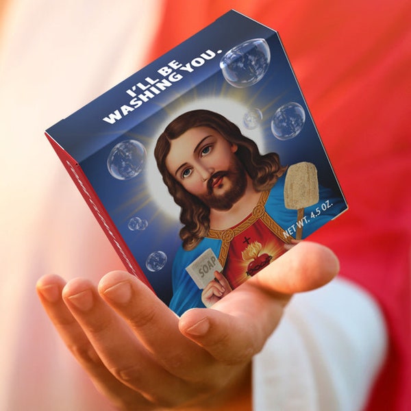 Jesus Is Washing You Soap | Funny Soap | Easter Gift | Prank Gift Box | Novelty Soap