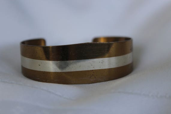 Lillian Vernon Copper Cuff Bracelet with Sterling… - image 1
