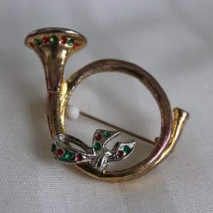 Christmas Horn French Horn Brooch