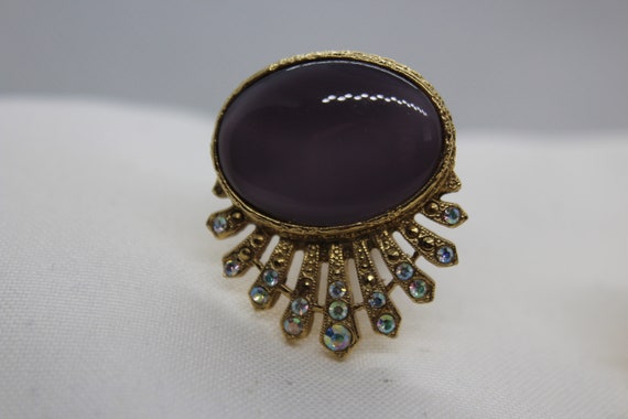 Vintage Light Purple/Lavender Art Deco Earrings - image 2