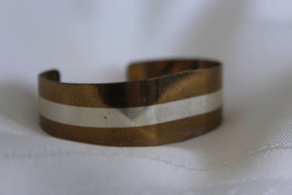 Lillian Vernon Copper Cuff Bracelet with Sterling… - image 2