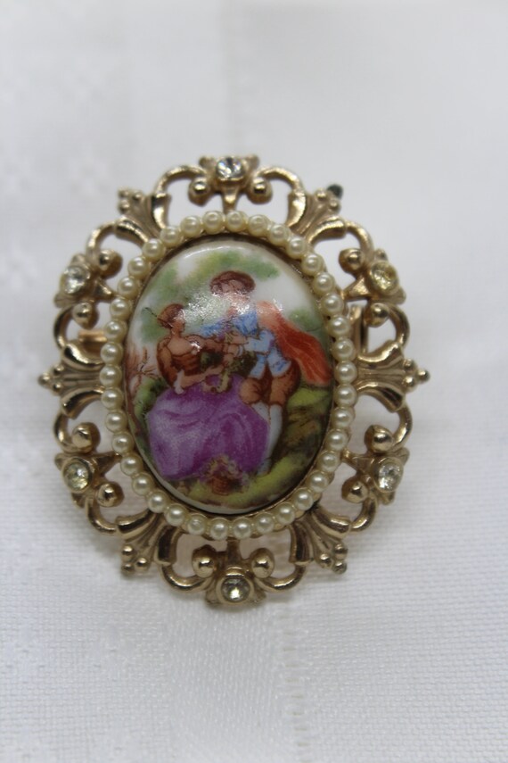 Coro Cameo Brooch Etsy