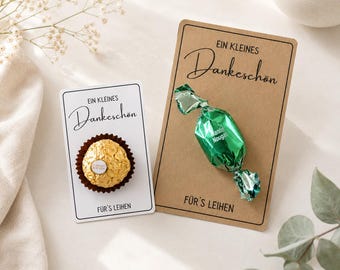 Kleines Dankeschön - Kärtchen zum Verschenken - Dankeskarten - Danke fürs Leihen