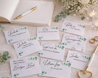 Hochzeit Gästebuch Karten – Fragen und Ideen für Hochzeitsgäste, Gästebuch Hilfe Karten, Tarjetas de libro de visitas de boda imprimibles