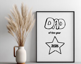 Cartel del Papá del Año 2026 / Geschenk Vatertag / Geschenk für Vater / Regalo de nuevo papá / Lustiges Papa Bild / Geburt