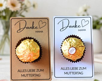 Muttertagskärtchen Druckvorlage / DIN A4 PDF / Geschenkidee zum Muttertag mit Rocher, Küsschen DIY / Basteln für Mama