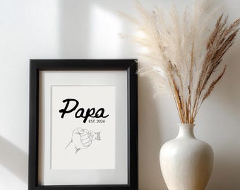 Póster Papa EST (2023-2026) – Ilustración de padre e hijo chocando los puños (Descarga digital)