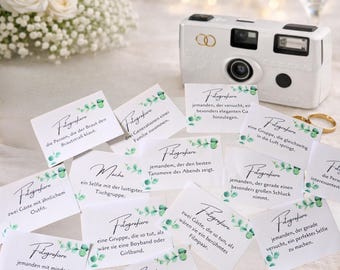 Hochzeit Spiel Foto Challenge – Aufgabenkarten für Gäste, lustige Hochzeitsaufgaben, Wedding Printable