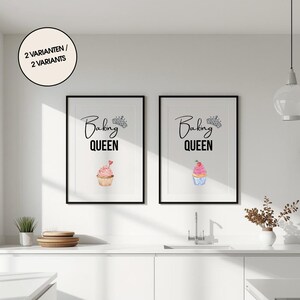 Baking Queen Poster – Küchen Wandbild mit Cupcake – Geschenk für Hobbybäckerin – Backen