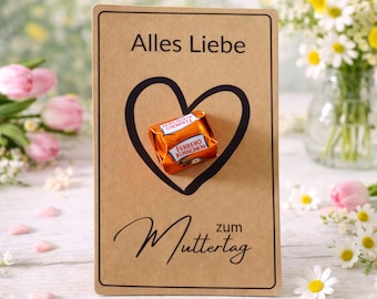 Bastelvorlage Karte Muttertag PDF | Küsschen | Süßigkeiten | Mitbringsel | Alles Liebe zum Muttertag | Geschenk Mama | Digital Download DIY