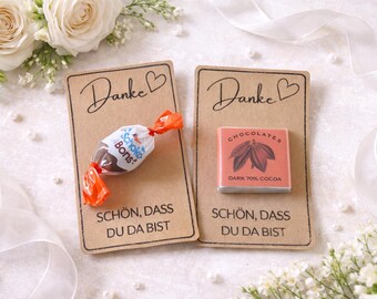 Gastgeschenk Vorlage für Küsschen & Rocher – Danke, Schön dass du da bist, DIY Printable Hochzeit Taufe Kommunion Konfirmation Geburtstag