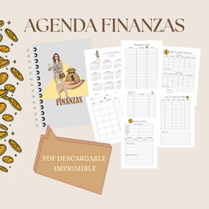Financieel planner, ongedateerd, minimalistisch, agenda, planner, financiële computer, printbare pdf, digitaal te downloaden, inkomsten, uitgaven.