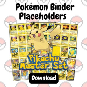 Pokémon TCG - Pikachu Master Set Binder Placeholders (Digital Download)