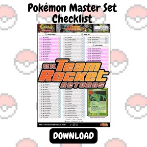 Pokémon TCG - EX Team Rocket Returns - Master Set Checklist (Download)