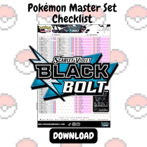 Pokémon Scarlet & Violet - Black Bolt - Master Set Checklist (Download)