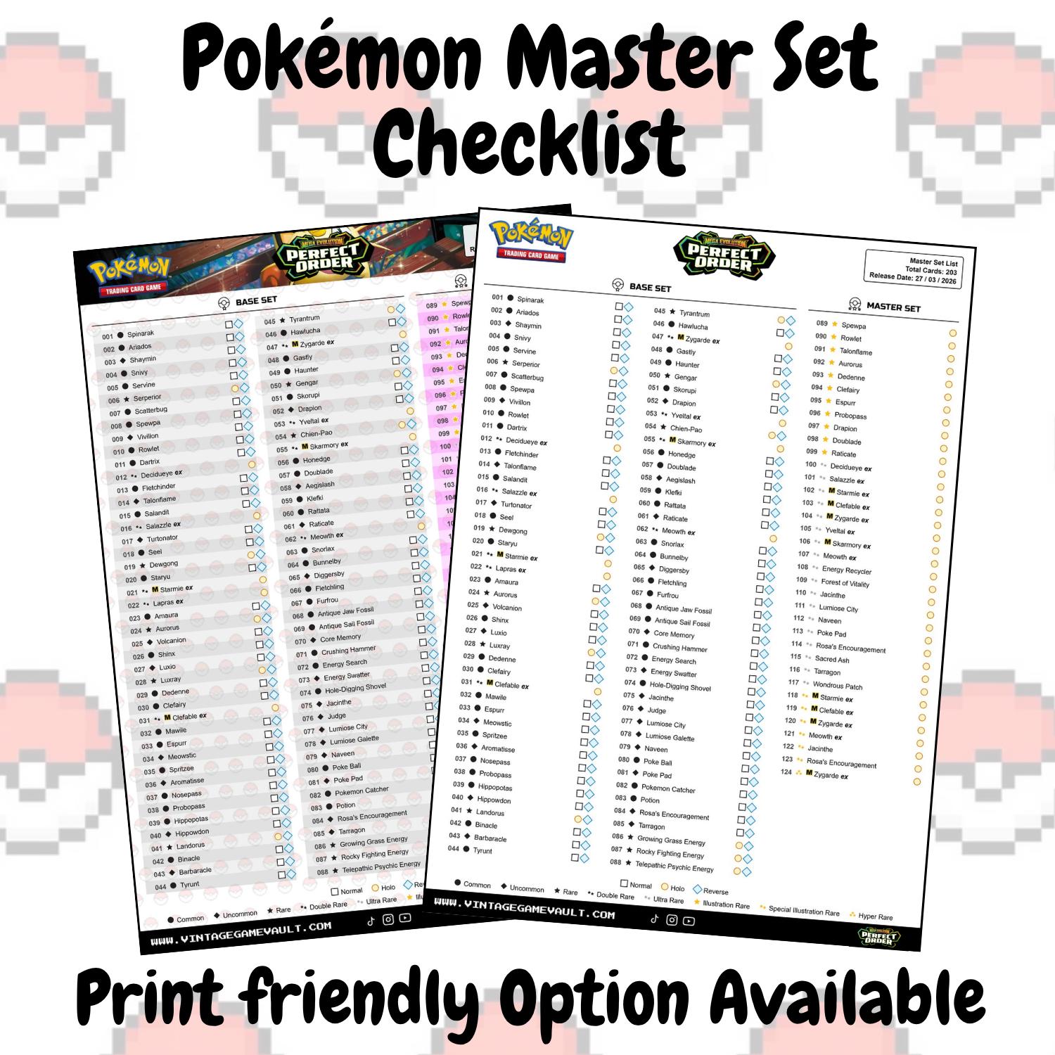 pokemon card set list in order Pokémon TCG - Perfect Order - Master Set Checklist (download)