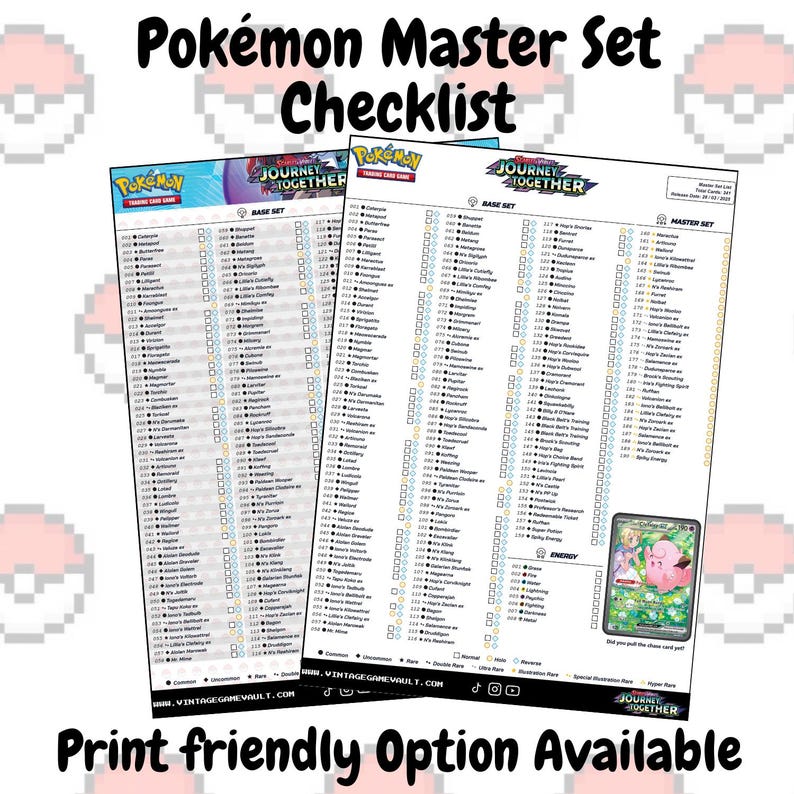 Pokémon Scarlet & Violet - Journey Together - Master Set Checklist ...