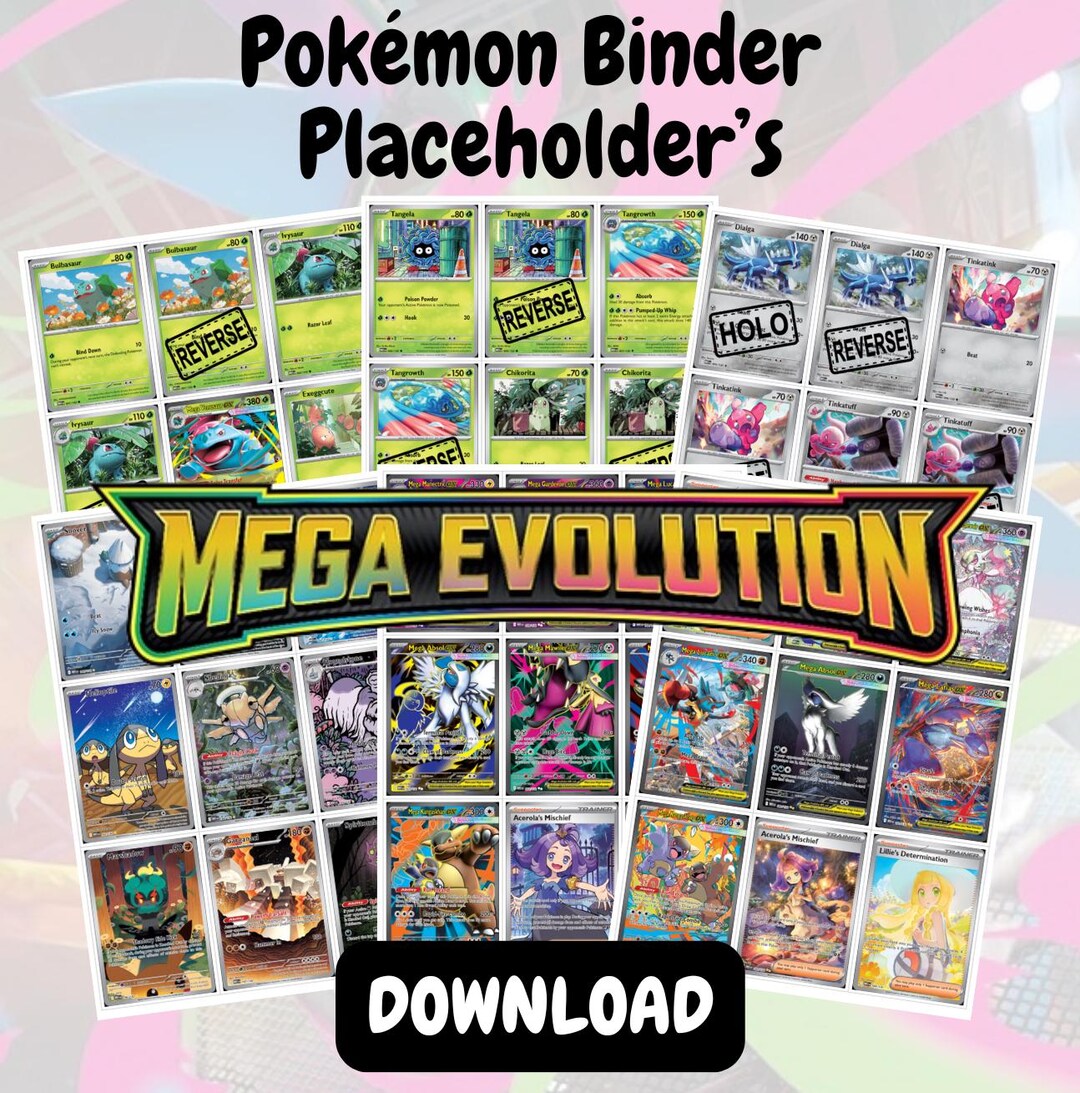 Pokémon Mega Evolutions - Base Set - Master Set Binder Placeholder's ...