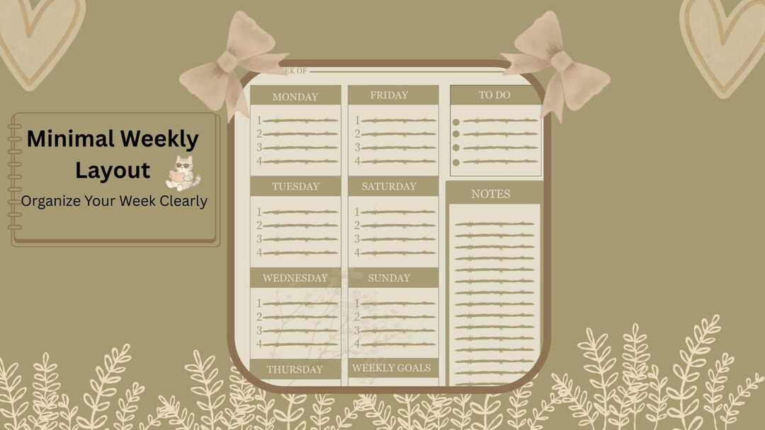 Minimal Weekly Planner Printable PDF | A4 & US Letter | Instant ...