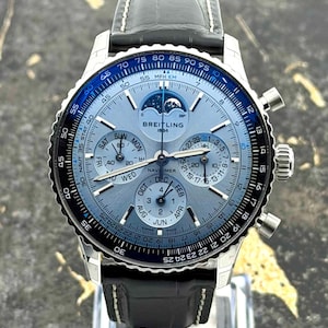Vintage Breitling Navitimer B19 Chronograph 43mm - Perpetual Calendar - Platinum - PB1920251C1P1  Wacth | Gift for Men