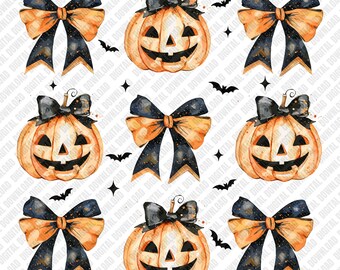 Halloween Pumpkin Coquette Bow PNG, Spooky Jack O Lantern Sublimation, Retro Gothic Autumn Digital Download, Fall DTF Shirt Art