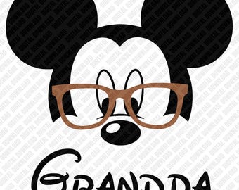 PNG del abuelo Mickey, sublimación de gafas de Mickey Mouse, transferencia DTF del abuelo Disney, descarga digital de arte de vacaciones familiares