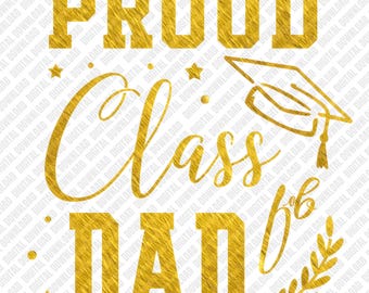 Papà orgoglioso della classe del 2026 PNG, design papà laurea oro, papà senior 2026 download digitale, grafica di trasferimento DTF per festa di laurea