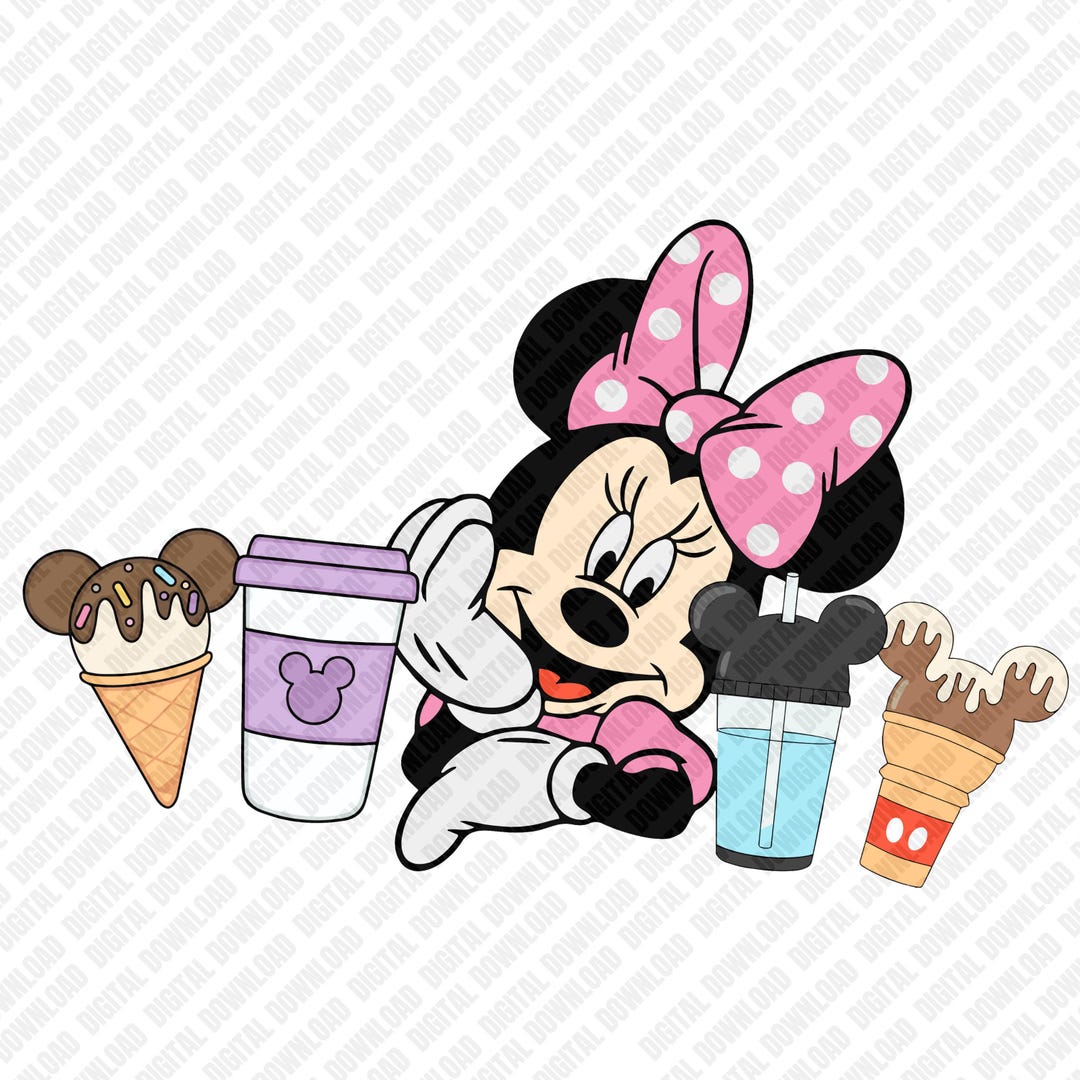 Minnie Mouse Sweet Treats PNG, Ice Cream Coffee Cupcake Shirt Design ...