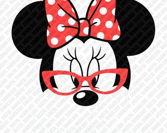 Minnie Grandma PNG Disney Family Sublimation Minnie Glasses Red Polka Dot Bow DTF Transfer Grandma Gift Digital Download Art Character