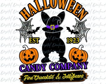 Oswald the Lucky Rabbit Halloween PNG, Witch Hat Silhouette, Spooky Jack O Lantern, Vintage Disney Candy Company, Retro Bunny Clipart