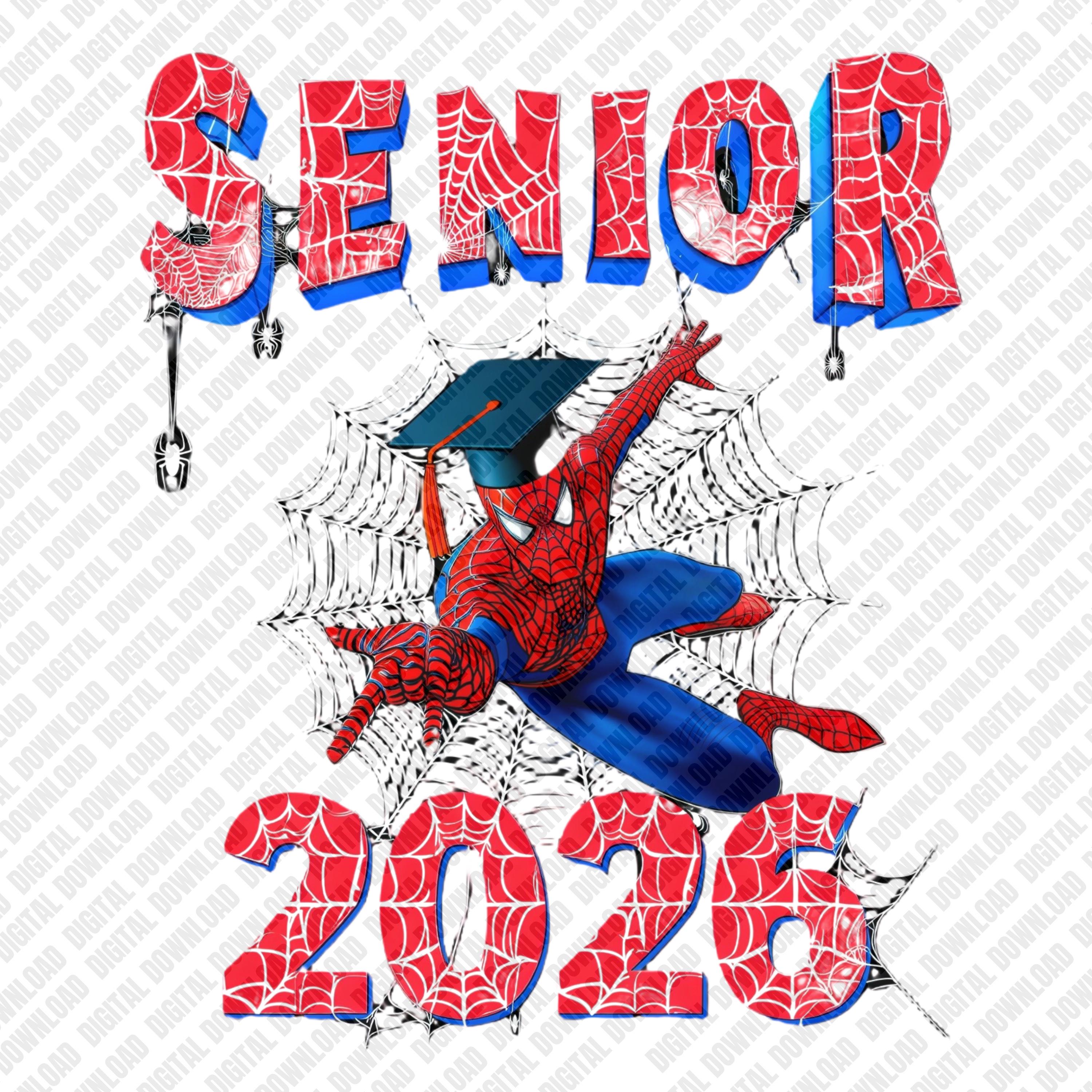 Senior 2026 Spiderman PNG Superhero Graduation Design Marvel Inspired